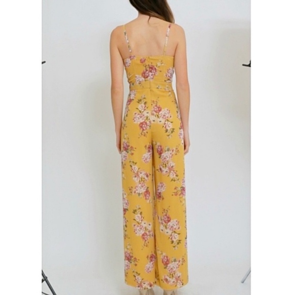 Mustard Thigh High Slit Jumpsuit - Picture 4 of 4